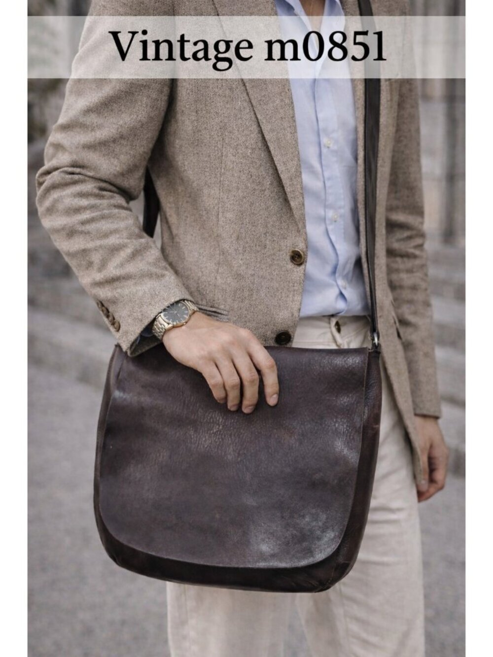 m0851 Leather Crossbody Bag Brown Distressed Vintage Messenger Canada Unisex